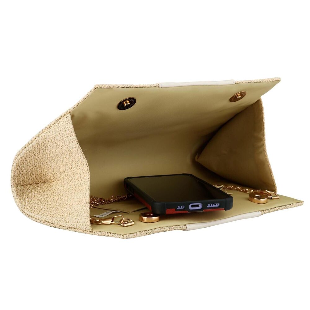 6669 Summer Beach Straw Clutch Evening Handbag - Top-handle Bag Yellow-H - Picture 5 of 6